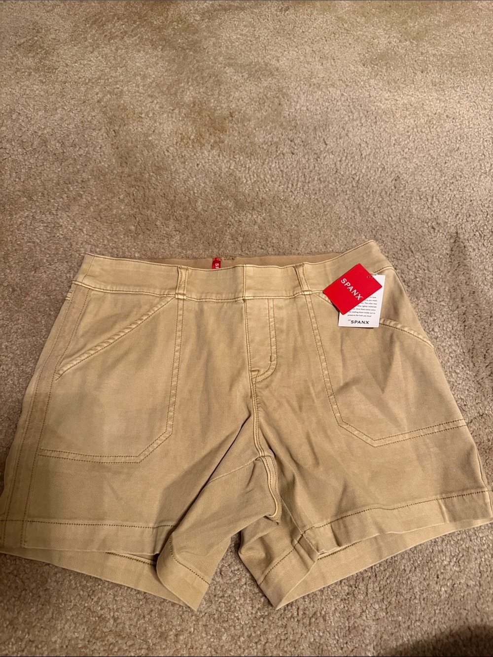 SPANX Tan Stretch Twill Short